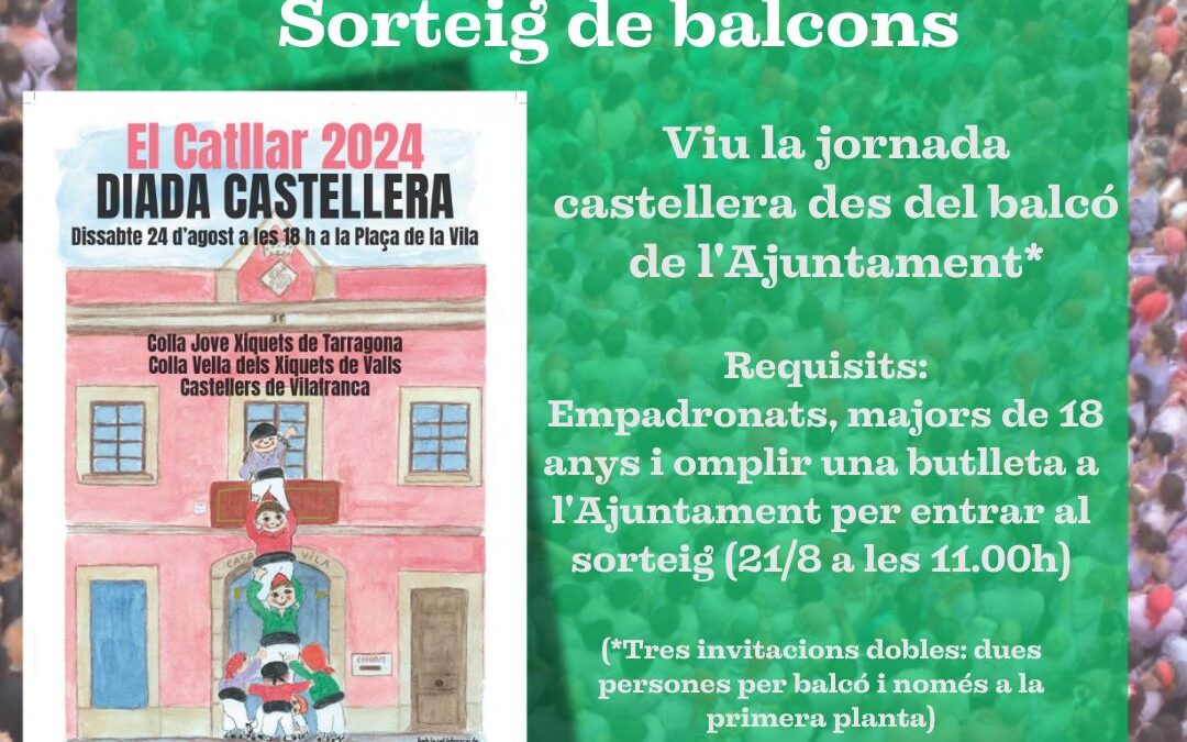 FESTA MAJOR 2024: SORTEIG DE BALCONS PER LA DIADA CASTELLERA