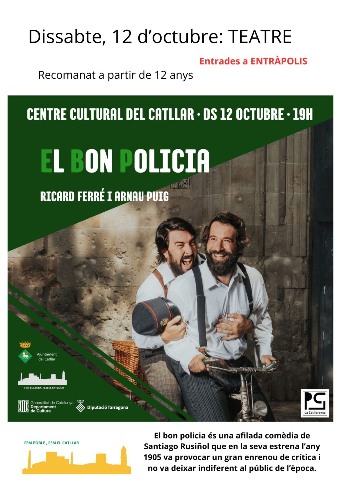 TEATRO EN EL CENTRO CULTURAL: EL BON POLICIA