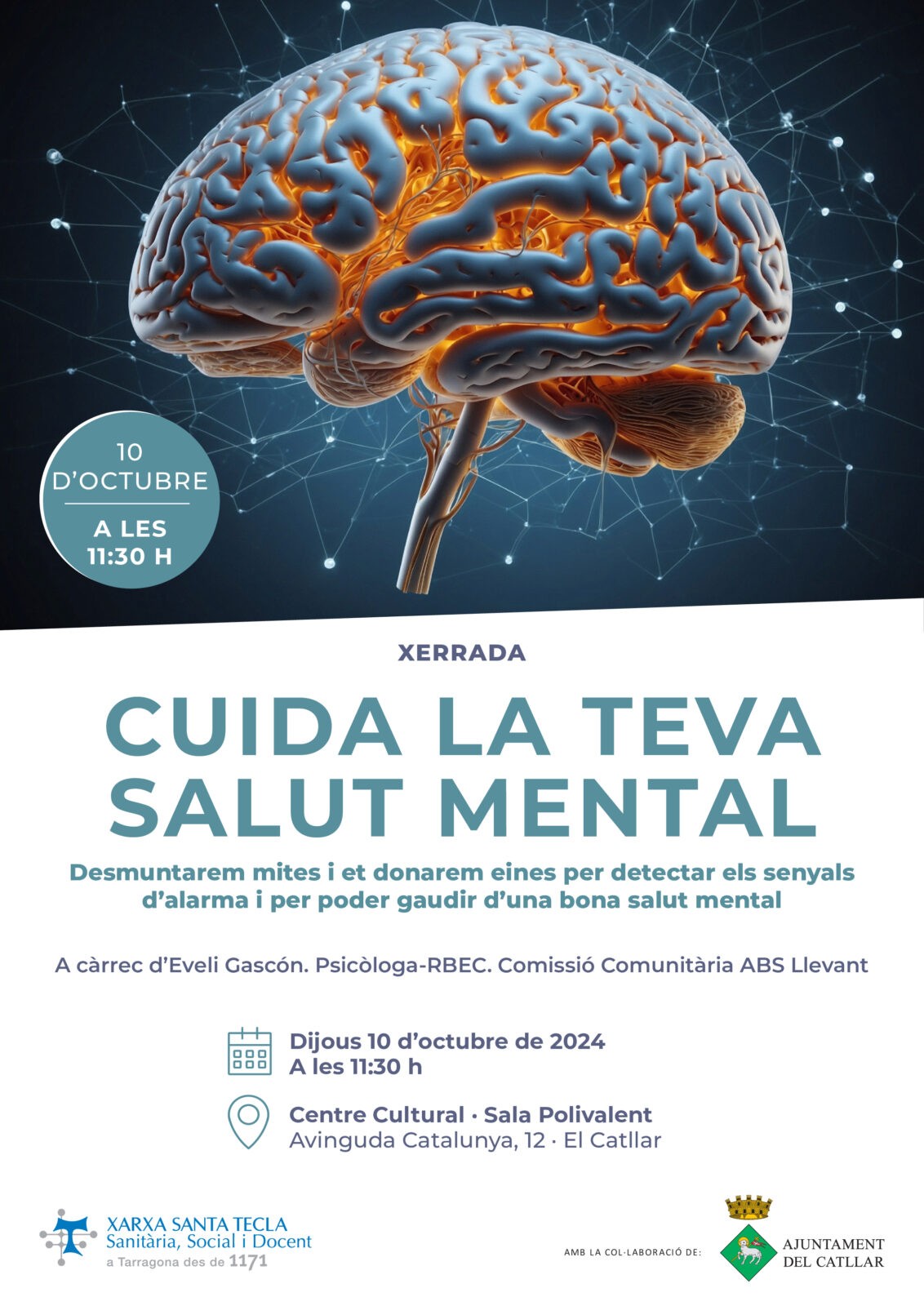 AQUEST DIJOUS, DIA MUNDIAL DE LA SALUT MENTAL, XERRADA AL CENTRE CULTURAL