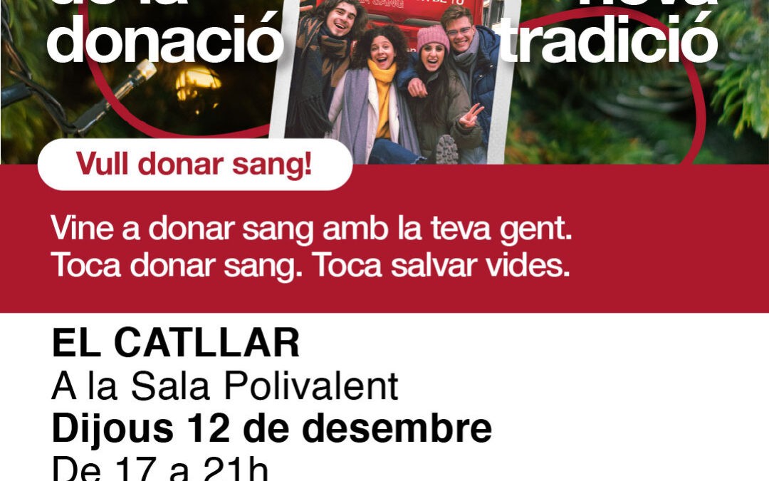 DONACIÓN DE SANGRE: 12 DE DICIEMBRE. APÚNTATE !